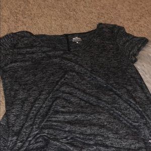 Grey black soft v neck holister shirt